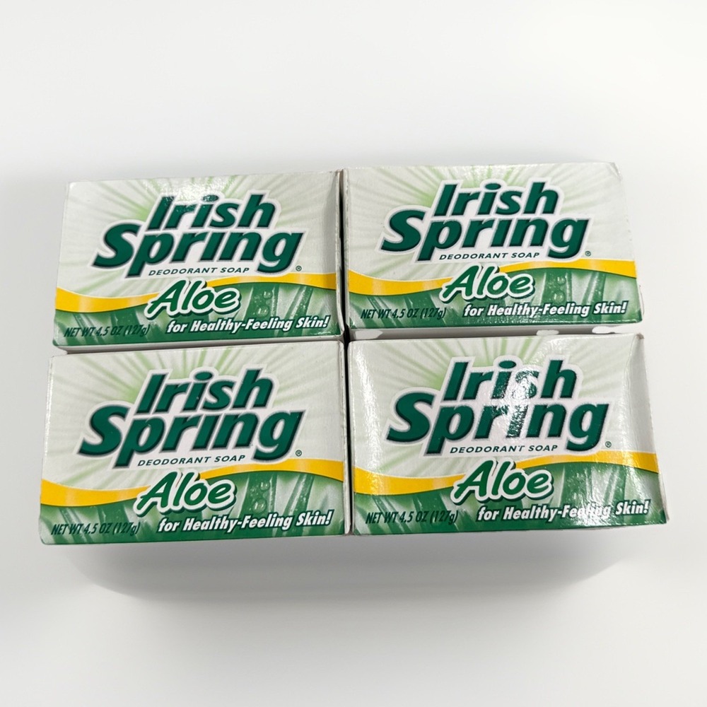 Irish Spring Aloe Vintage Soap Bars Deodorant‎ 4.5oz Each Lot Of 4 New
